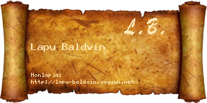 Lapu Baldvin névjegykártya